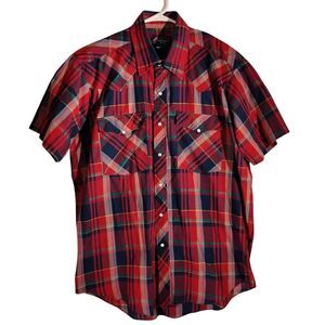 Williams Bay pearl snap shirt mens XL XLarge 17.5 multicolor plaid western